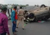 भोकर लगत कार अपघातात तीनजण जखमी बलुनमुळे प्राण वाचले