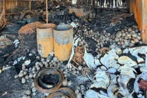 लोह्यातील तीन दुकानास लागली आग; आगीत लाखोचे नुकसान